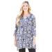 Plus Size Women's Seasonless Swing Tunic by Catherines in Black Paisley (Size 4X)