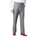 Men's Big & Tall Relaxed Fit Wrinkle-Free Expandable Waist Plain Front Pants by KingSize in Grey (Size 50 38)