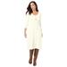 Plus Size Women's Cotton Ribbed Sweater Dress by Jessica London in Ivory (Size 30/32)