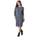 Plus Size Women's Cable Sweater Dress by Jessica London in Medium Heather Grey (Size 14/16)