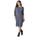Plus Size Women's Cable Sweater Dress by Jessica London in Medium Heather Grey (Size 22/24)