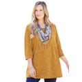 Plus Size Women's Impossibly Soft Tunic & Scarf Duet by Catherines in Honey Mustard (Size 2X)