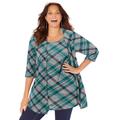 Plus Size Women's Impossibly Soft Cardigan & Tank Duet by Catherines in Waterfall Plaid (Size 5X)