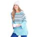 Plus Size Women's Fair Isle Pullover Sweater by Catherines in Light Blue (Size 1X)