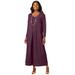 Plus Size Women's 2-Piece Stretch Knit Duster Set by The London Collection in Dark Berry (Size 22/24)