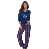 Plus Size Women's Cozy Pajama Set by Dreams & Co. in Evening Blue Plaid (Size 30/32) Pajamas