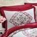 Ava Embroidered Cotton Sham by BrylaneHome in Red (Size STAND) Pillow