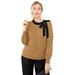 Plus Size Women's Tie-Neck Sweater by Jessica London in Soft Camel (Size 12)