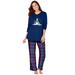 Plus Size Women's Cozy Pajama Set by Dreams & Co. in Evening Blue Plaid (Size 26/28) Pajamas