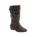 Women's Heather Wide Calf Boot by Comfortview in Grey (Size 7 1/2 M)
