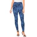 Plus Size Women's Ankle-Length Essential Stretch Legging by Roaman's in Blue Patchwork (Size 2X) Activewear Workout Yoga Pants