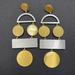 Anthropologie Jewelry | Anthropologie Geometric Gold & Silver Earrings | Color: Gold/Silver | Size: 8.5cm X 3.5cm
