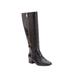 Wide Width Women's The Emerald Wide Calf Boot by Comfortview in Black Croco (Size 9 W)