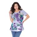 Plus Size Women's Travel Graphic Tee by Roaman's in Purple Italian Destination (Size 26/28) Shirt