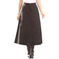 Plus Size Women's Complete Cotton A-Line Skirt by Roaman's in Chocolate (Size 40 W)