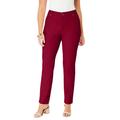 Plus Size Women's Invisible Stretch® Contour Straight-Leg Jean by Denim 24/7 in Rich Burgundy (Size 36 WP)