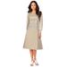 Plus Size Women's Embellished Lace & Chiffon Dress by Roaman's in Sparkling Champagne (Size 28 W) Formal Evening