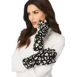 Women's Fleece Gloves by Accessories For All in Black Graphic Spots