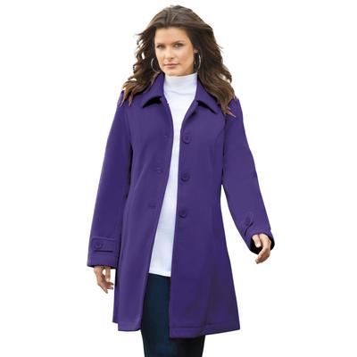 Plus Size Women's Fleece Jacket by Roaman's in Midnight Violet (Size 4X)
