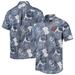 Men's Tommy Bahama Navy Syracuse Orange Coconut Point Playa Flora IslandZone Button-Up Shirt