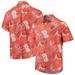 Men's Tommy Bahama Orange Cleveland Browns Coconut Point Playa Floral IslandZone Button-Up Shirt