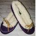Ralph Lauren Shoes | Lg 8/9 Ralph Lauren Shearling-Lined Purple Moccasins | Color: Cream/Purple | Size: 8