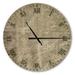 Designart 'Antique Old Paper Style' Oversized Farmhouse Wall CLock