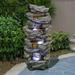 4-Tier Stacked Simulated Rock Water Fountain with LED Lights