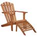 vidaXL Patio Adirondack Chair with Footrest Solid Acacia Wood - 27.4" x 52.2" x 35.8"