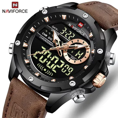 NAVIFORCE – montre numérique militaire pour hommes montre-bracelet étanche LED horloge à Quartz