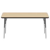 Factory Direct Partners Rectangle T-Mold Adjustable Height Activity Table Laminate/Metal | 32 H in | Wayfair 10026-MPBK