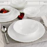 Gibson Ultra Radley 12 Piece Tempered Opal Glass Dinnerware Set In Tempered Glass/Glass in White | Wayfair 951117655M