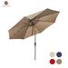 mondawe Mossas 10-Ft Patio Market Umbrella w/ LED Lights Metal in Brown | 96 H x 118 W x 118 D in | Wayfair HT-10LED-TN