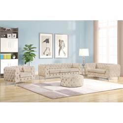 USLivings Julissa 4 Piece Velvet Living Room Set Velvet in Brown | 29 H x 85.5 W x 35 D in | Wayfair Living Room Sets US2902-4PC