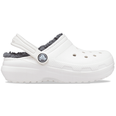 Crocs White / Grey Kids' Classic Lined Clog Shoes Crocs White /...
