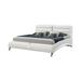 Orren Ellis Leonetto Platform Bed Wood & /Upholstered/Faux leather in White | 40.25 H x 65.25 W x 102.5 D in | Wayfair