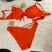 Victoria's Secret Swim | - Victoria Secret New 2pc Bikini Strappy Padded Top | Color: Orange | Size: S