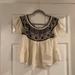 American Eagle Outfitters Tops | American Eagle Off The Shoulder Top | Color: Black/Cream | Size: Xs