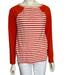 J. Crew Tops | J. Crew Orange White Stripe Slub Baseball Ringer Tee Top M | Color: Orange/White | Size: M