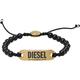 Diesel Bracelet for Men Beads, Length: 165-250mm, Width: 8mm, Height: 4mm black Semi-Precious Bracelet, DX1360710