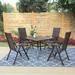 Lark Manor™ Alyah Square 4 - Person 37" Long Outdoor Dining Set Metal in Black | 37 W x 37 D in | Wayfair 7AB297E3AD6D4018BAB461037D84D5EA