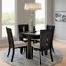 Lark Manor™ Coles 4 - Person Dining Set Wood/Glass/Upholstered in Black | 30 H x 42 W x 42 D in | Wayfair 2A3B36ED9A76432BB25F102EEA217A74