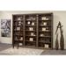 Birch Lane™ Lorna Rustic 94" Tall Bookcase Wall w/ Ladder, Storage Organizer, Display Shelf For Office, Fully Assembled Wood in Brown | Wayfair