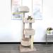 New Cat Condos 64" New Stairway Cat Condo Wood in Brown | 65 H x 24 W x 20 D in | Wayfair 190109-Gray