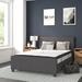 Red Barrel Studio® Tribeca Tufted Platform Bed w/ 10 Inch Pocket Spring Mattress Metal in Gray | 40 H x 56.25 W x 81 D in | Wayfair