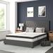 Red Barrel Studio® Riverdale Tufted Platform Bed w/ 10 Inch Pocket Spring Mattress Wood in Gray | 48.5 H x 67.5 W x 86 D in | Wayfair