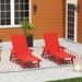 Beachcrest Home™ Montezuma 46.7" Long Reclining Chaise Lounge Set Plastic in Red | 37.8 H x 27.6 W x 46.7 D in | Outdoor Furniture | Wayfair