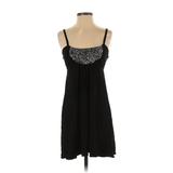 Zen Knits Casual Dress - A-Line Scoop Neck Sleeveless: Black Solid Dresses - Women's Size Small