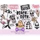 Beach / Summer goth Clipart set , printable digital download, PNG for digital journaling, stickers