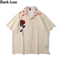 Dark Icon-Polo vintage à fleurs pour homme streetwear vacances plage été